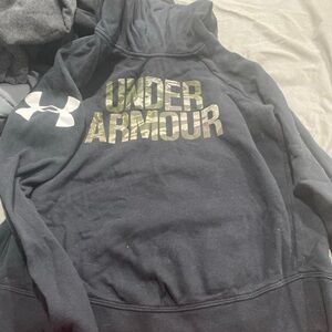 Womens Under Armour Black Hoodie with Camo Logo sz small